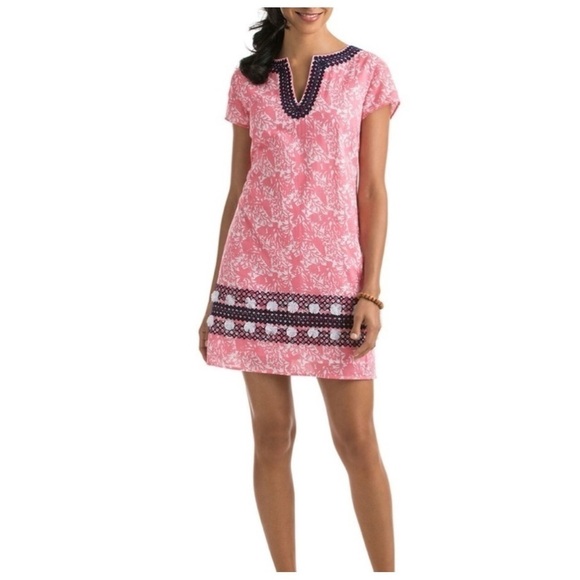 Vineyard Vines Starfish & Coral Print Dress with Embroidery - Picture 1 of 11